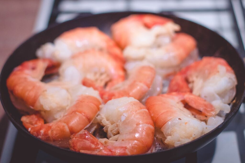 fresh shrimp in a bowl